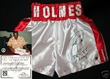 Larry Holmes Signed Stat Boxing Trunks