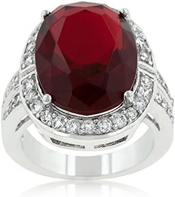 Simulated Ruby Red Cocktail Ring - Size 10