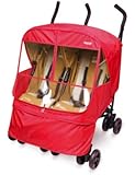 Manito Elegance Alpha Twin Stroller Weather Shield / Rain Cover - Red (3 Colors Available)