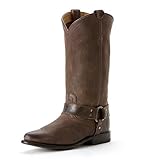 FRYE Women's Wyatt Harness Boot, Dark Brown Antique Pull-Up, 8 M US