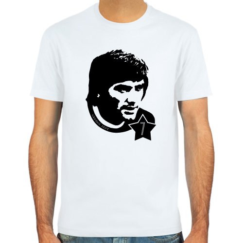 T-Shirt George Best ::: Farbauswahl: skyblue, sand, weiß oder deepred ::: Fußball-Kult