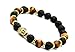 JY Jewelry Unisex Lava Stone Beads Gold Buddha Black Yoga Bracelet