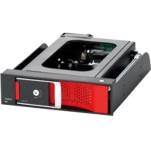 【クリックで詳細表示】Logitec 内蔵型HDDリーダーライタ 3.5インチ SATA接続 冷却ファン搭載 5インチベイ内蔵型 レッド LHR-IS01RD