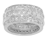 6.00 ct. TW Princess and Round Diamond Large Eternity Wedding Band in 14k thumbnail