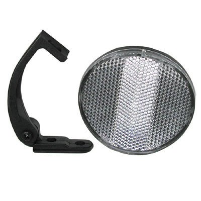 Sunlite Round Front (White) Bicycle Reflector with Bracket