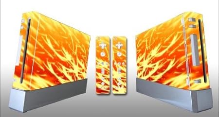 Bundle Monster Vinyl Skins Accessory For Nintendo Wii Game Console - Cover Faceplate Protector Sticker Art Decal - Orange Sparks