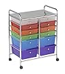 ECR4Kids 12-Drawer Mobile Organizer, 31.75", Assorted Colors