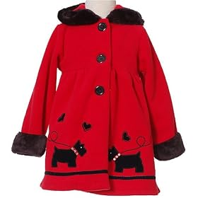 Good Lad Infant Girl Red Scotty Dog Fleece Coat