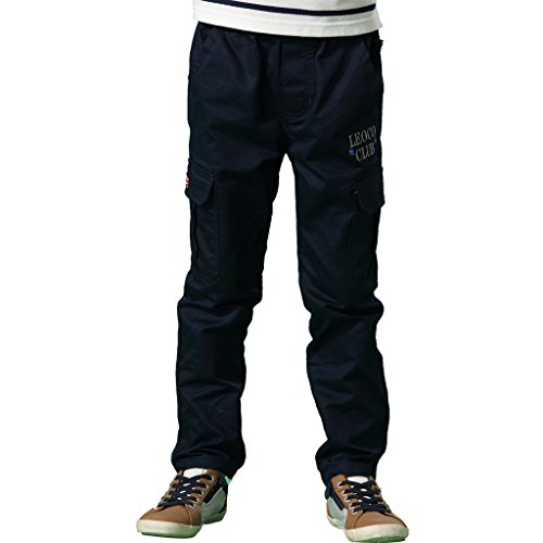 Leo&Lily Boys' Kids' Husky Waist Heavy Dobby Twill Cargo Pants