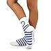 TeeHee Kids Girls Cotton Fashion Fun Crew Socks 6 Pair Pack (6-8Y, Stripes and Circle Heart)
