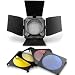 Photographic Barn Door & Honeycomb Grid & Gel Set for Photogenic Flash