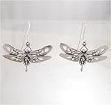 Celtic Dragonfly Dangle Earrings in Sterling Silver, #8734
