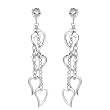 CZ Sterling Silver Heart Earrings