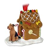 AIREDALE TERRIER Dog GINGERBREAD HOUSE Christmas Ornament 38