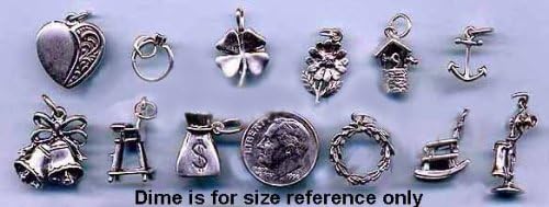 Set of 12 Wedding Cake Charms with Ivory Ribbons