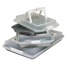 OvenStuff Non-Stick Six Piece Covered with Handles Bakeware Set - White