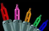 450 Multi-Color Mini Christmas Lights With Green Wire 108 Feet #ES76-409