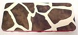 10 Inch Long Giraffe Print Hard Wallet Red Trim