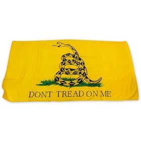 Yellow Gadsden Flag Beach Towel Don't Tread On Me
