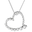 14K White Gold 1/4 ct. Diamond "Journey of Love" Heart Pendant with Chain
