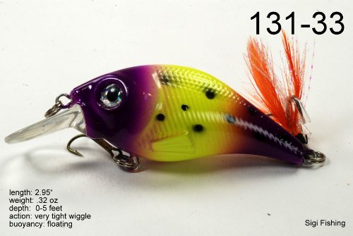 2.9" Shallow Diving Crankbait Fishing Lures for Bass & Trout (Viking)