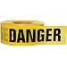 Brady 91455 1000' Length, 3" Width, B-912 Polyethylene, Black On Yellow Color Barricade Tape, Legend "Danger"