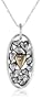 Sterling Silver "The Love Between a Mother and Daughter Knows No Distance" with Gold Plated Heart Pendant Necklace , 18"