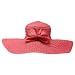 Hot Pink Wide Brim Paper Braided Floppy Hat W/Bow