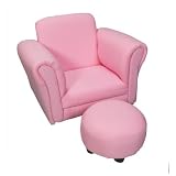 Gift Mark Child's Upholstered Chair with Ottoman, Pink