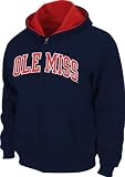 Mississippi Rebels Navy Tackle Twill Full Zip Hooded Sweatshirt