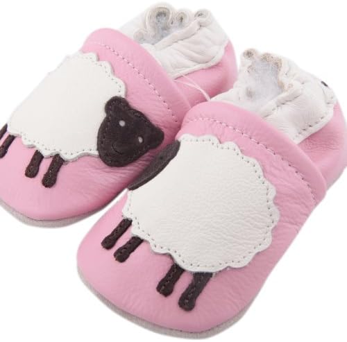Kidzuu Soft Sole Baby Infant Leather Crib Shoes Pink Lamb