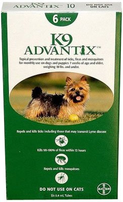 Advantix ADVX-GREEN-10-4 4 Month Supply of Advantix For Dogs Under 10 Lbs.