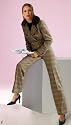 Glencheck-Anzug mit Webpelz beige Damen-Hosenanzug Damen-Anzug Pelz Beige