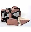 Faltbare, braune Transportbox f�r Hunde 60cm x 42cm x 42cm