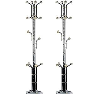 2 New Black Gold Metal Coat & Hat Racks - Marble Base - Top Spins!
