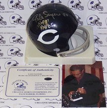 Gale Sayers Autographed Chicago Bears Mini Football Helmet with 