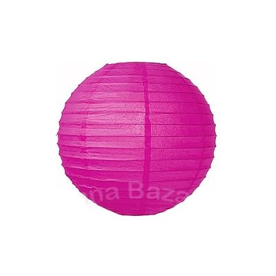 Round Premium Paper Lantern, Fuchsia Pink 8