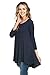 Frumos Womens 3/4 Sleeve Comfy Loose Fit Long Tunic Top Navy X-Large