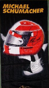 FERRARI MICHAEL SCHUMACHER FORMEL 1 F1 F MIT BRILLE STRANDTUCH BADETUCH