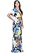 KOH KOH Womens Long V-Neck Summer Short Sleeve Floral Print Sexy Gown Maxi Dress