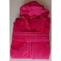 Damen und Herren Microfaser Bademantel mit Kaputze Gr�sse L in PINK