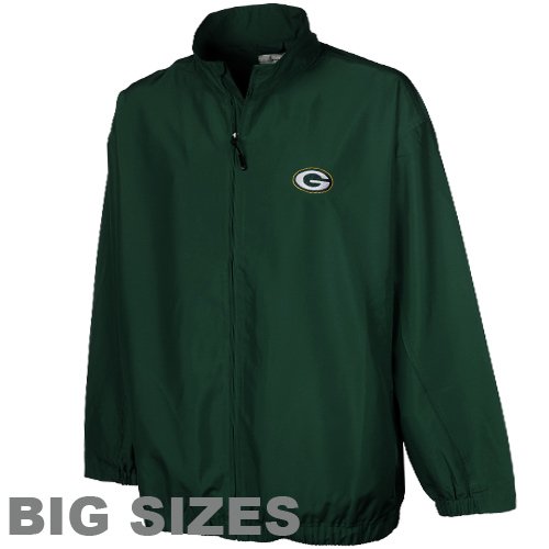Cutter & Buck Green Bay Packers Green Astute Big Sizes Performance Full Zip Windshirt (XXX-Large)