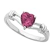 14K White Gold Heart Shaped Rhodolite Garnet Ring