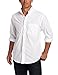 IZOD Men's Long Sleeve Essential Solid Shirt, White, Large
