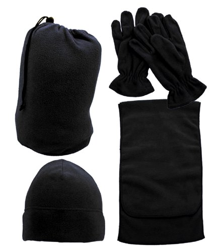 Soft Fleece Winter Set in a Bag - Includes Matching, Hat, Scarf and Gloves On Sale