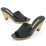 Donald J Pliner -- Mala Black basic elastic/Antique gator/Natural cork -- Women's