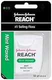 Johnson & Johnson Reach Mint Waxed Dental Floss 55 yards (Pack of 6)