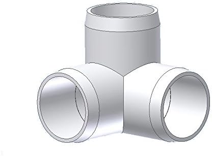 PVC Now 3-Way Elbow PVC Fitting, Furniture Grade, White (4 Pack) (3/4 inch)