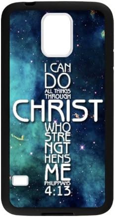 Samsung Galaxy S5 I can do all things through Christ who strengthens me - Philippians 4:13 - Bible verse Back Case TPU Laser Technology Case for Samsung Galaxy Covers
