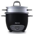 Aroma ARC-743-1NGB 6-Cup (Cooked) Rice Cooker and Food Steamer , Black